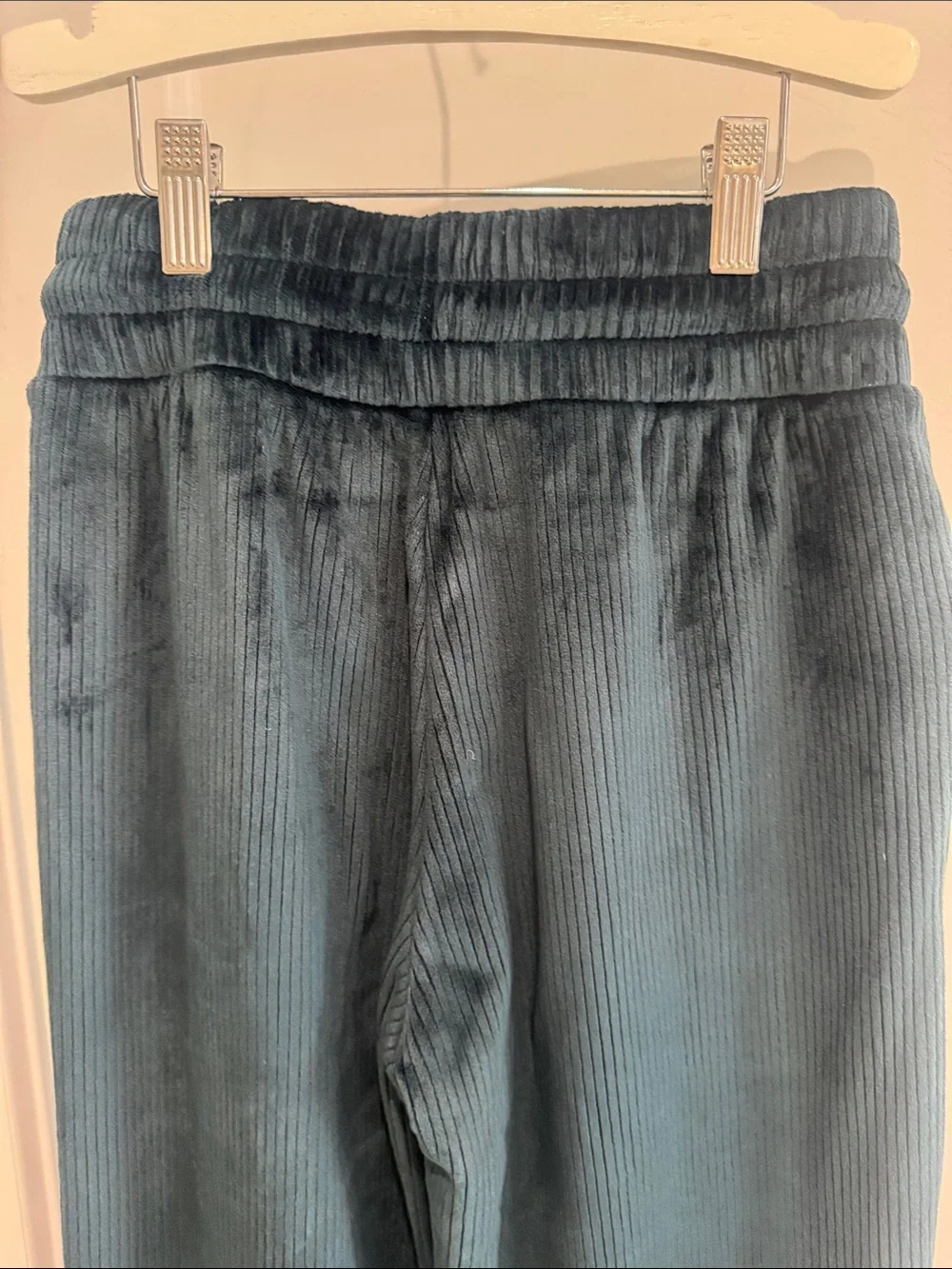 Athleta Girl Cozy Rib Velour Cropped Hoodie & wide leg Sweat pants -dark Green M